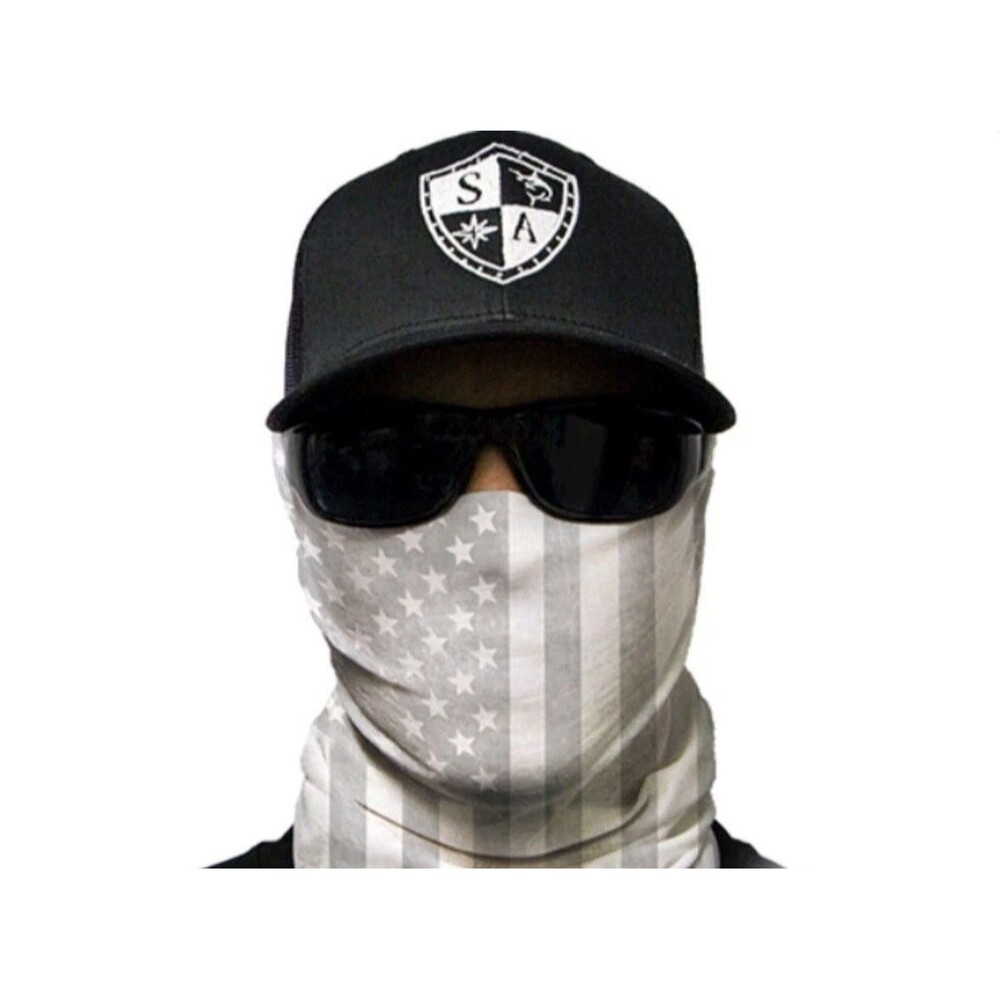 SA Salt Armour WHITEOUT AMERICAN FLAG Face Mask Bandana Neck Gaiter